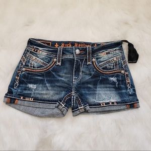 Rock Revival Bruna H3 Short in Acid Wash